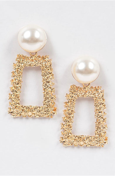 Pearl Hammered Earrings